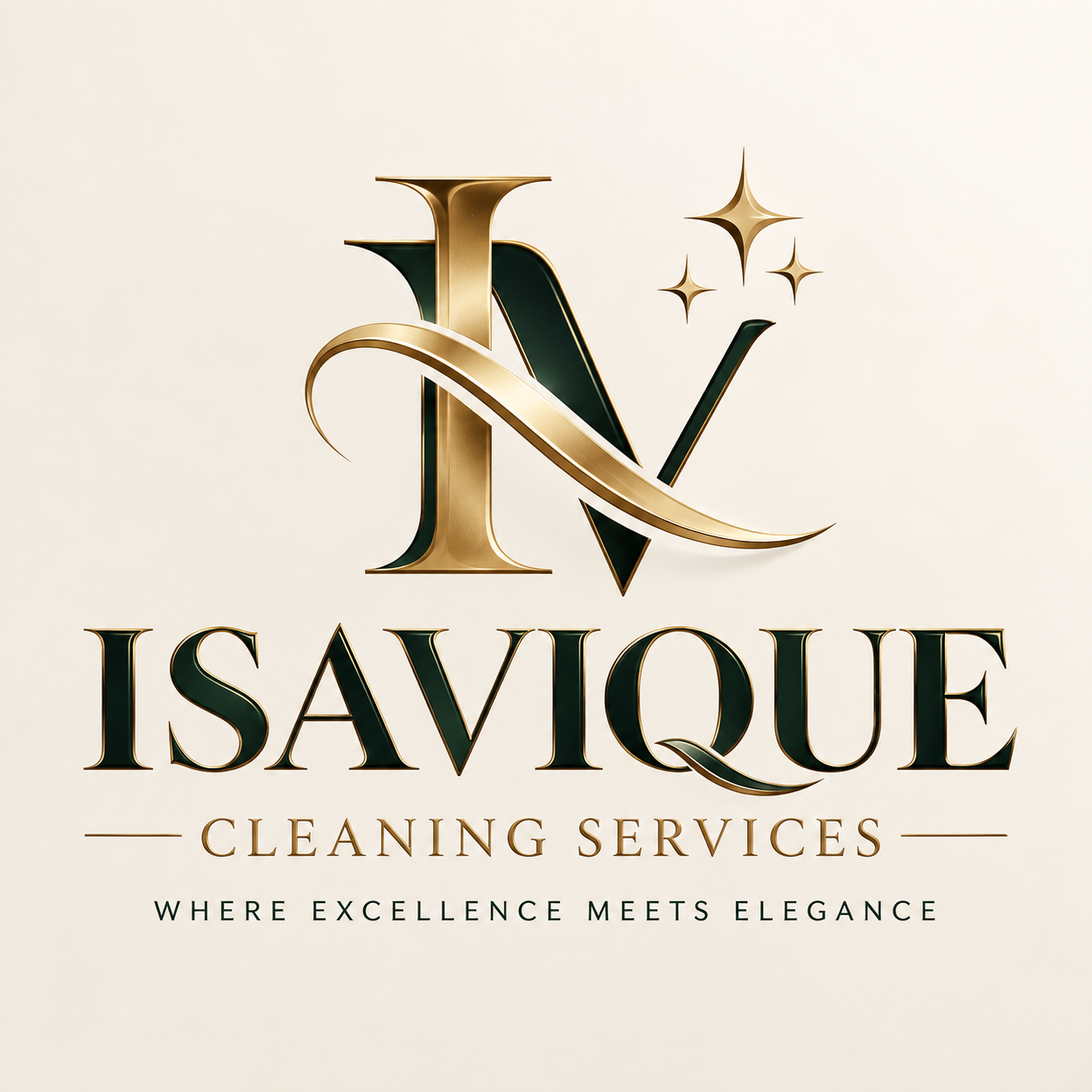 IsaVique original gold and emerald luxury logo
